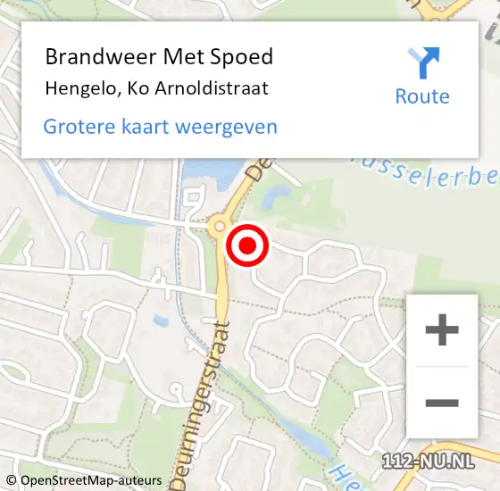 Locatie op kaart van de 112 melding: Brandweer Met Spoed Naar Hengelo, Ko Arnoldistraat op 30 januari 2024 00:26