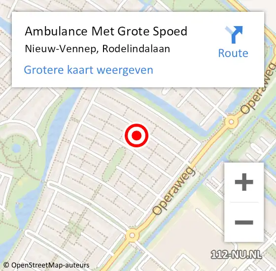 Locatie op kaart van de 112 melding: Ambulance Met Grote Spoed Naar Nieuw-Vennep, Rodelindalaan op 30 januari 2024 01:03