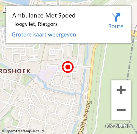 Locatie op kaart van de 112 melding: Ambulance Met Spoed Naar Hoogvliet, Rietgors op 30 januari 2024 02:38