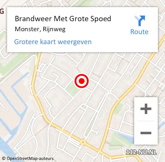 Locatie op kaart van de 112 melding: Brandweer Met Grote Spoed Naar Monster, Rijnweg op 30 januari 2024 03:18