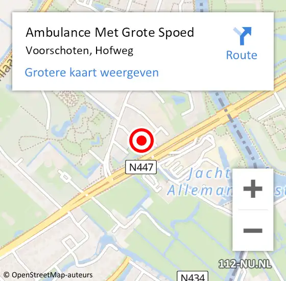 Locatie op kaart van de 112 melding: Ambulance Met Grote Spoed Naar Voorschoten, Hofweg op 30 januari 2024 03:30