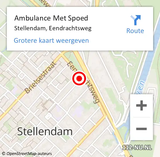 Locatie op kaart van de 112 melding: Ambulance Met Spoed Naar Stellendam, Eendrachtsweg op 30 januari 2024 06:31