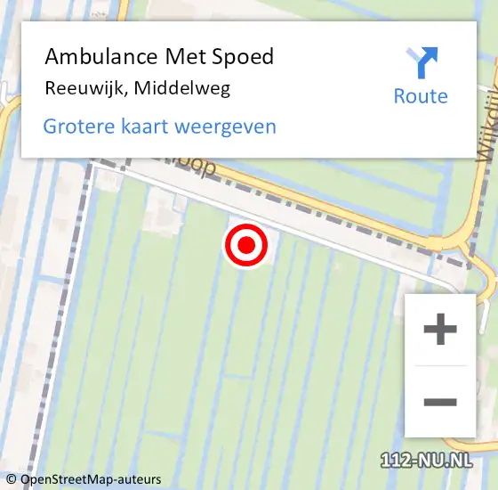 Locatie op kaart van de 112 melding: Ambulance Met Spoed Naar Reeuwijk, Middelweg op 30 januari 2024 07:03