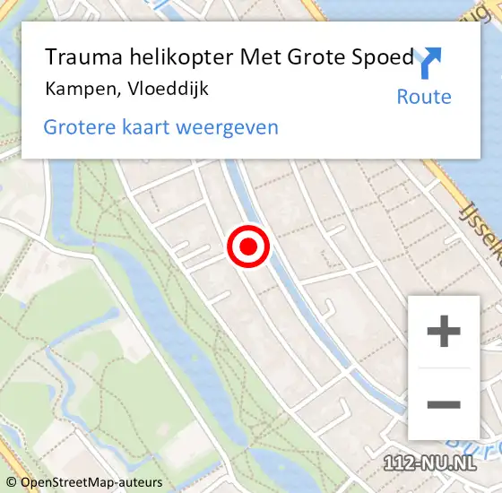 Locatie op kaart van de 112 melding: Trauma helikopter Met Grote Spoed Naar Kampen, Vloeddijk op 30 januari 2024 07:21