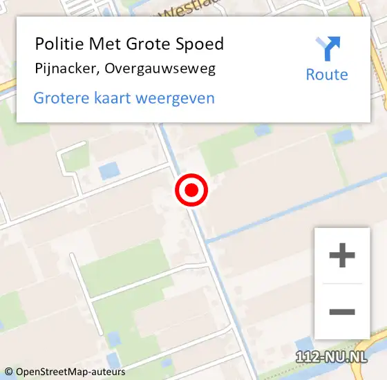 Locatie op kaart van de 112 melding: Politie Met Grote Spoed Naar Pijnacker, Overgauwseweg op 30 januari 2024 07:53
