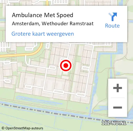 Locatie op kaart van de 112 melding: Ambulance Met Spoed Naar Amsterdam, Wethouder Ramstraat op 30 januari 2024 08:01