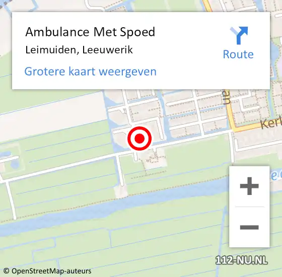 Locatie op kaart van de 112 melding: Ambulance Met Spoed Naar Leimuiden, Leeuwerik op 30 januari 2024 09:24