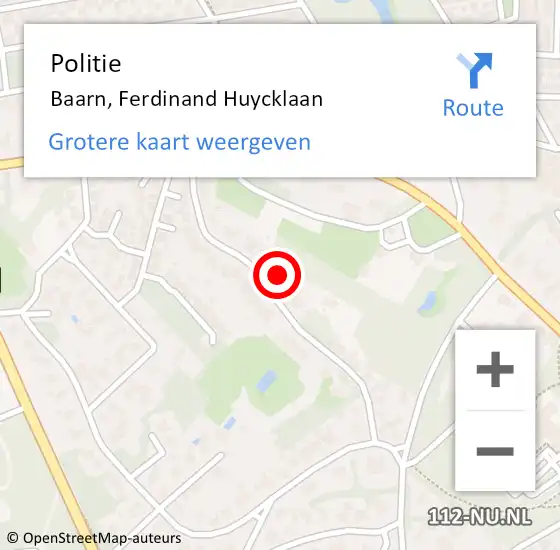 Locatie op kaart van de 112 melding: Politie Baarn, Ferdinand Huycklaan op 30 januari 2024 09:46