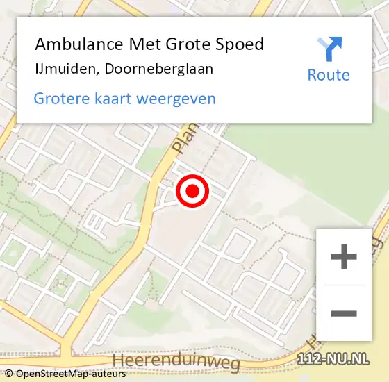 Locatie op kaart van de 112 melding: Ambulance Met Grote Spoed Naar IJmuiden, Doorneberglaan op 30 januari 2024 09:55