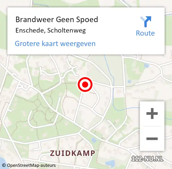 Locatie op kaart van de 112 melding: Brandweer Geen Spoed Naar Enschede, Scholtenweg op 30 januari 2024 10:16