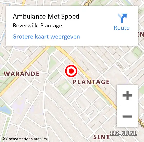 Locatie op kaart van de 112 melding: Ambulance Met Spoed Naar Beverwijk, Plantage op 30 januari 2024 11:23