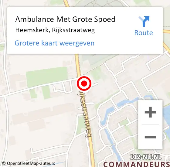 Locatie op kaart van de 112 melding: Ambulance Met Grote Spoed Naar Heemskerk, Rijksstraatweg op 30 januari 2024 11:32