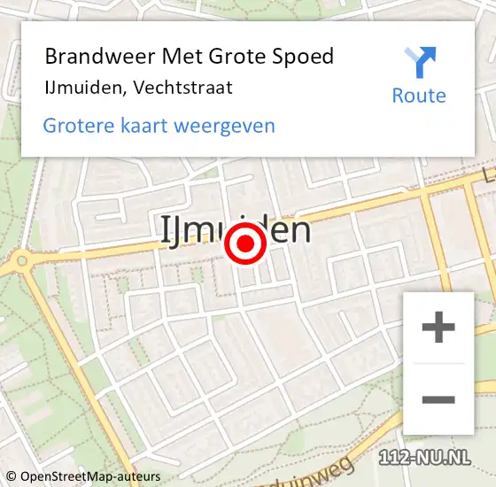 Locatie op kaart van de 112 melding: Brandweer Met Grote Spoed Naar IJmuiden, Vechtstraat op 30 januari 2024 11:49