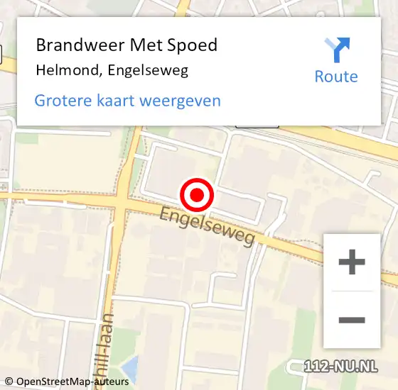 Locatie op kaart van de 112 melding: Brandweer Met Spoed Naar Helmond, Engelseweg op 30 januari 2024 12:36