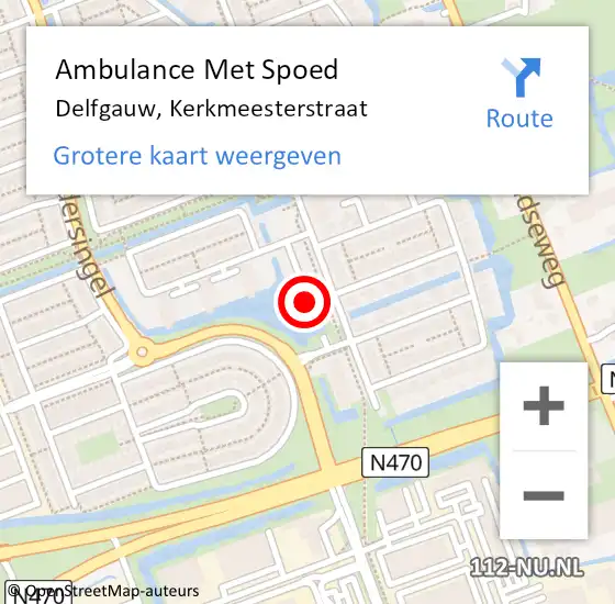 Locatie op kaart van de 112 melding: Ambulance Met Spoed Naar Delfgauw, Kerkmeesterstraat op 30 januari 2024 13:31