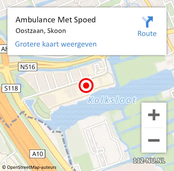 Locatie op kaart van de 112 melding: Ambulance Met Spoed Naar Oostzaan, Skoon op 30 januari 2024 13:35