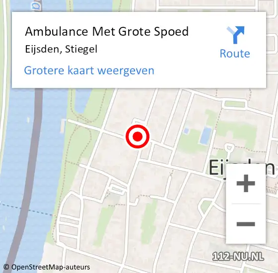 Locatie op kaart van de 112 melding: Ambulance Met Grote Spoed Naar Eijsden, Stiegel op 24 september 2014 03:37