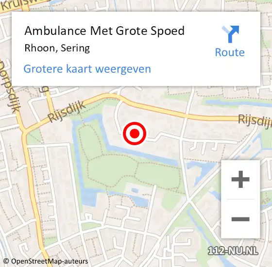 Locatie op kaart van de 112 melding: Ambulance Met Grote Spoed Naar Rhoon, Sering op 30 januari 2024 14:08