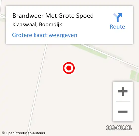Locatie op kaart van de 112 melding: Brandweer Met Grote Spoed Naar Klaaswaal, Boomdijk op 30 januari 2024 14:37