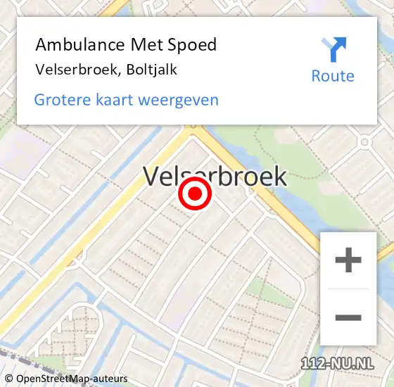 Locatie op kaart van de 112 melding: Ambulance Met Spoed Naar Velserbroek, Boltjalk op 30 januari 2024 15:12