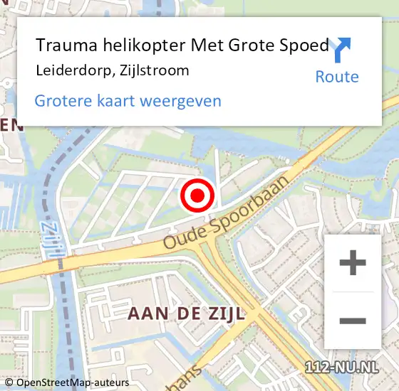 Locatie op kaart van de 112 melding: Trauma helikopter Met Grote Spoed Naar Leiderdorp, Zijlstroom op 30 januari 2024 15:38