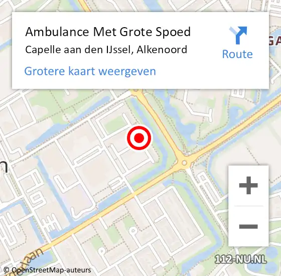 Locatie op kaart van de 112 melding: Ambulance Met Grote Spoed Naar Capelle aan den IJssel, Alkenoord op 30 januari 2024 16:18