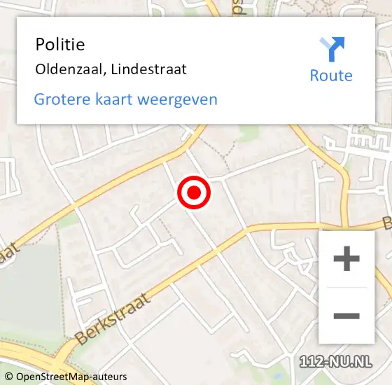 Locatie op kaart van de 112 melding: Politie Oldenzaal, Lindestraat op 30 januari 2024 16:32