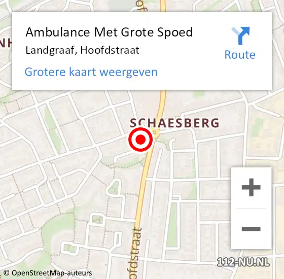 Locatie op kaart van de 112 melding: Ambulance Met Grote Spoed Naar Landgraaf, Hoofdstraat op 24 september 2014 05:43