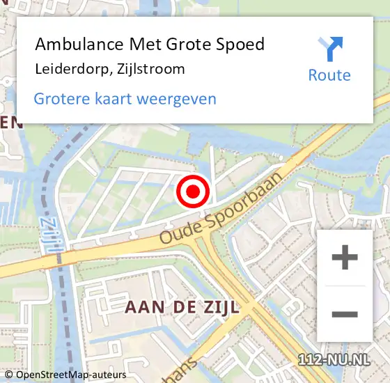 Locatie op kaart van de 112 melding: Ambulance Met Grote Spoed Naar Leiderdorp, Zijlstroom op 30 januari 2024 16:42
