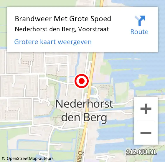 Locatie op kaart van de 112 melding: Brandweer Met Grote Spoed Naar Nederhorst den Berg, Voorstraat op 30 januari 2024 16:49