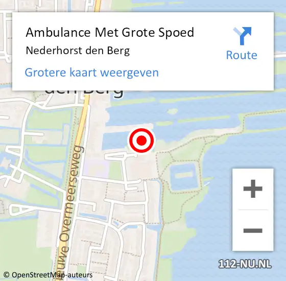 Locatie op kaart van de 112 melding: Ambulance Met Grote Spoed Naar Nederhorst den Berg op 30 januari 2024 16:49