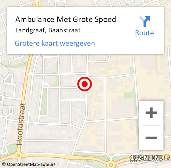 Locatie op kaart van de 112 melding: Ambulance Met Grote Spoed Naar Landgraaf, Baanstraat op 24 september 2014 06:01