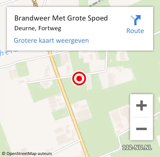 Locatie op kaart van de 112 melding: Brandweer Met Grote Spoed Naar Deurne, Fortweg op 30 januari 2024 18:16