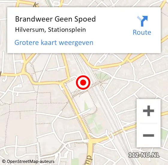 Locatie op kaart van de 112 melding: Brandweer Geen Spoed Naar Hilversum, Stationsplein op 30 januari 2024 18:48