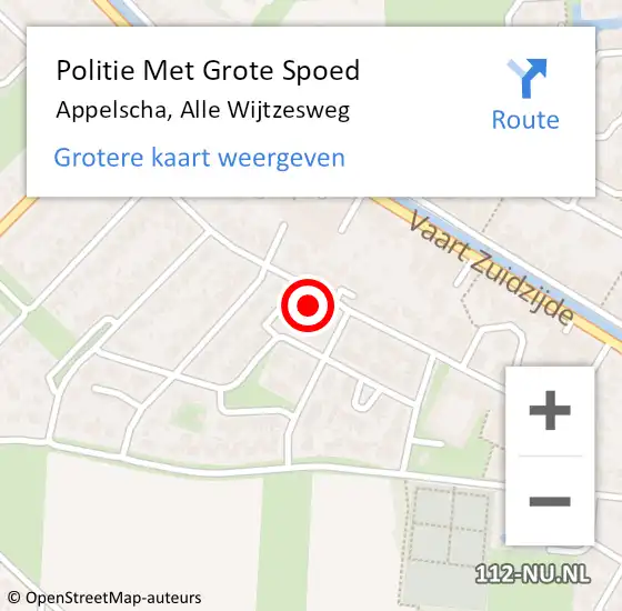 Locatie op kaart van de 112 melding: Politie Met Grote Spoed Naar Appelscha, Alle Wijtzesweg op 30 januari 2024 18:58