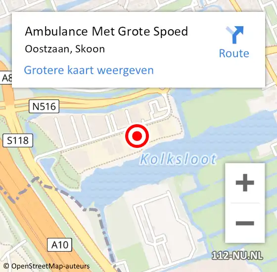 Locatie op kaart van de 112 melding: Ambulance Met Grote Spoed Naar Oostzaan, Skoon op 30 januari 2024 19:54