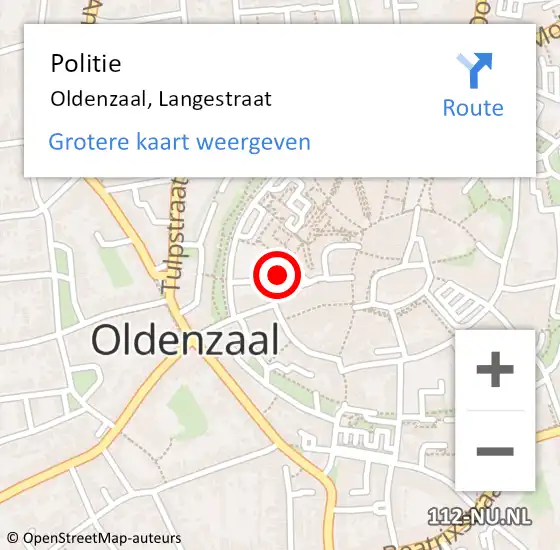 Locatie op kaart van de 112 melding: Politie Oldenzaal, Langestraat op 30 januari 2024 21:03