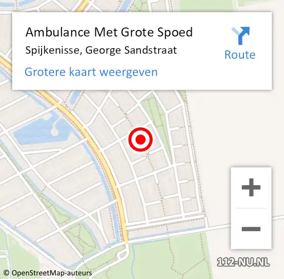 Locatie op kaart van de 112 melding: Ambulance Met Grote Spoed Naar Spijkenisse, George Sandstraat op 30 januari 2024 21:08