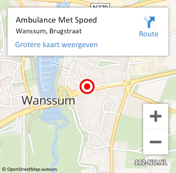 Locatie op kaart van de 112 melding: Ambulance Met Spoed Naar Wanssum, Brugstraat op 24 september 2014 07:30