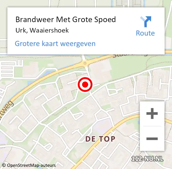 Locatie op kaart van de 112 melding: Brandweer Met Grote Spoed Naar Urk, Waaiershoek op 30 januari 2024 23:11