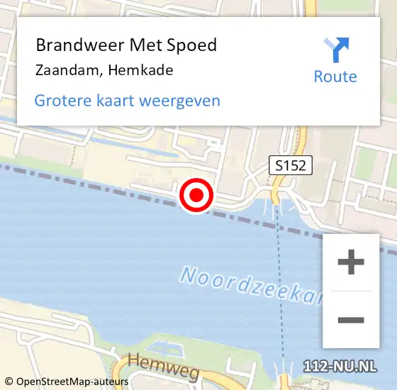 Locatie op kaart van de 112 melding: Brandweer Met Spoed Naar Zaandam, Hemkade op 30 januari 2024 23:18