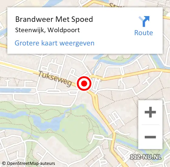 Locatie op kaart van de 112 melding: Brandweer Met Spoed Naar Steenwijk, Woldpoort op 31 januari 2024 00:46