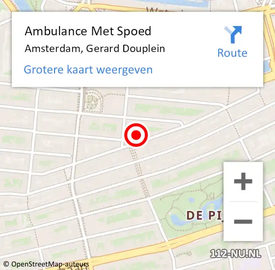 Locatie op kaart van de 112 melding: Ambulance Met Spoed Naar Amsterdam, Gerard Douplein op 31 januari 2024 06:05