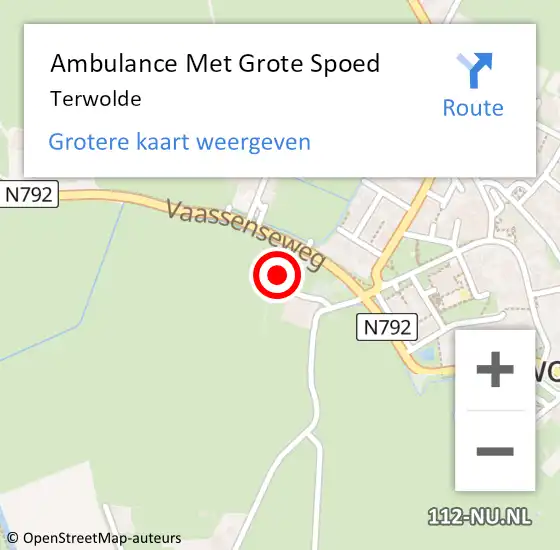 Locatie op kaart van de 112 melding: Ambulance Met Grote Spoed Naar Terwolde op 31 januari 2024 06:34