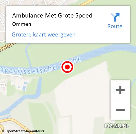 Locatie op kaart van de 112 melding: Ambulance Met Grote Spoed Naar Ommen op 31 januari 2024 06:57