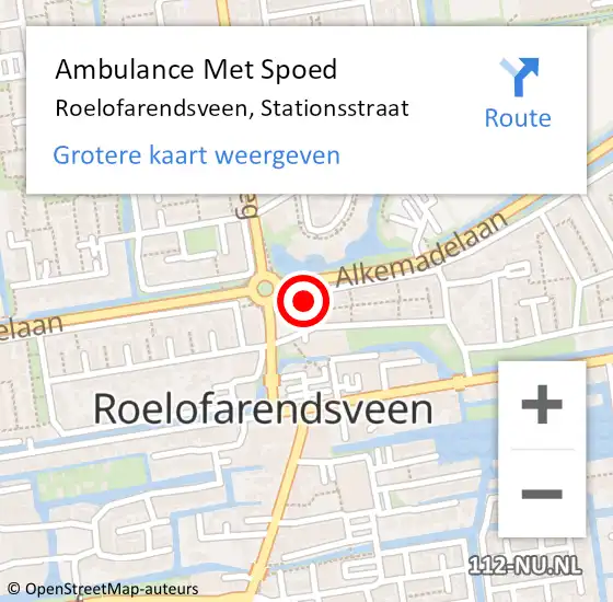 Locatie op kaart van de 112 melding: Ambulance Met Spoed Naar Roelofarendsveen, Stationsstraat op 31 januari 2024 07:49