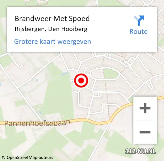 Locatie op kaart van de 112 melding: Brandweer Met Spoed Naar Rijsbergen, Den Hooiberg op 31 januari 2024 08:26