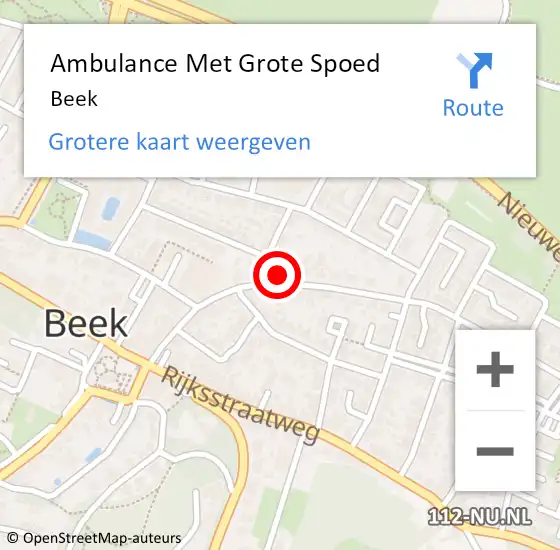 Locatie op kaart van de 112 melding: Ambulance Met Grote Spoed Naar Beek op 31 januari 2024 09:18