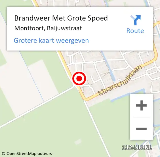 Locatie op kaart van de 112 melding: Brandweer Met Grote Spoed Naar Montfoort, Baljuwstraat op 31 januari 2024 09:50