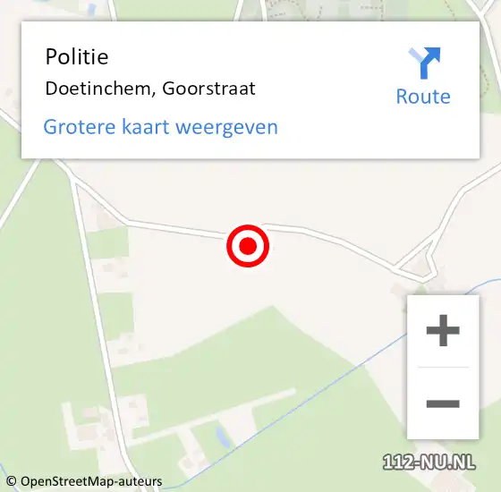 Locatie op kaart van de 112 melding: Politie Doetinchem, Goorstraat op 31 januari 2024 09:59